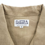 FLIPTS & DOBBELS オープンカラー リネン シャツジャケット M ベージュ 日本製 Strato / Silver＆Gold 取扱い