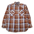 PENDLETON 長袖 フランネル チェックシャツ BURNSIDE M ブラウン 胸ポケット