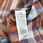 PENDLETON 長袖 フランネル チェックシャツ BURNSIDE M ブラウン 胸ポケット