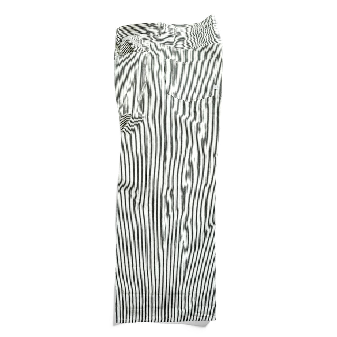 FACETASM 日本製 アシンメトリー ワイドパンツ BIG&SLIM ヒッコリー XL グレー ホワイト ストライプZUK-5030-03