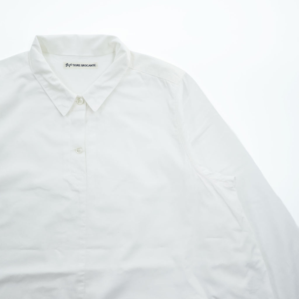 TIGRE BROCANTE 日本製 長袖 シャツ ブラウス FREE ホワイト フィッシュテイル
