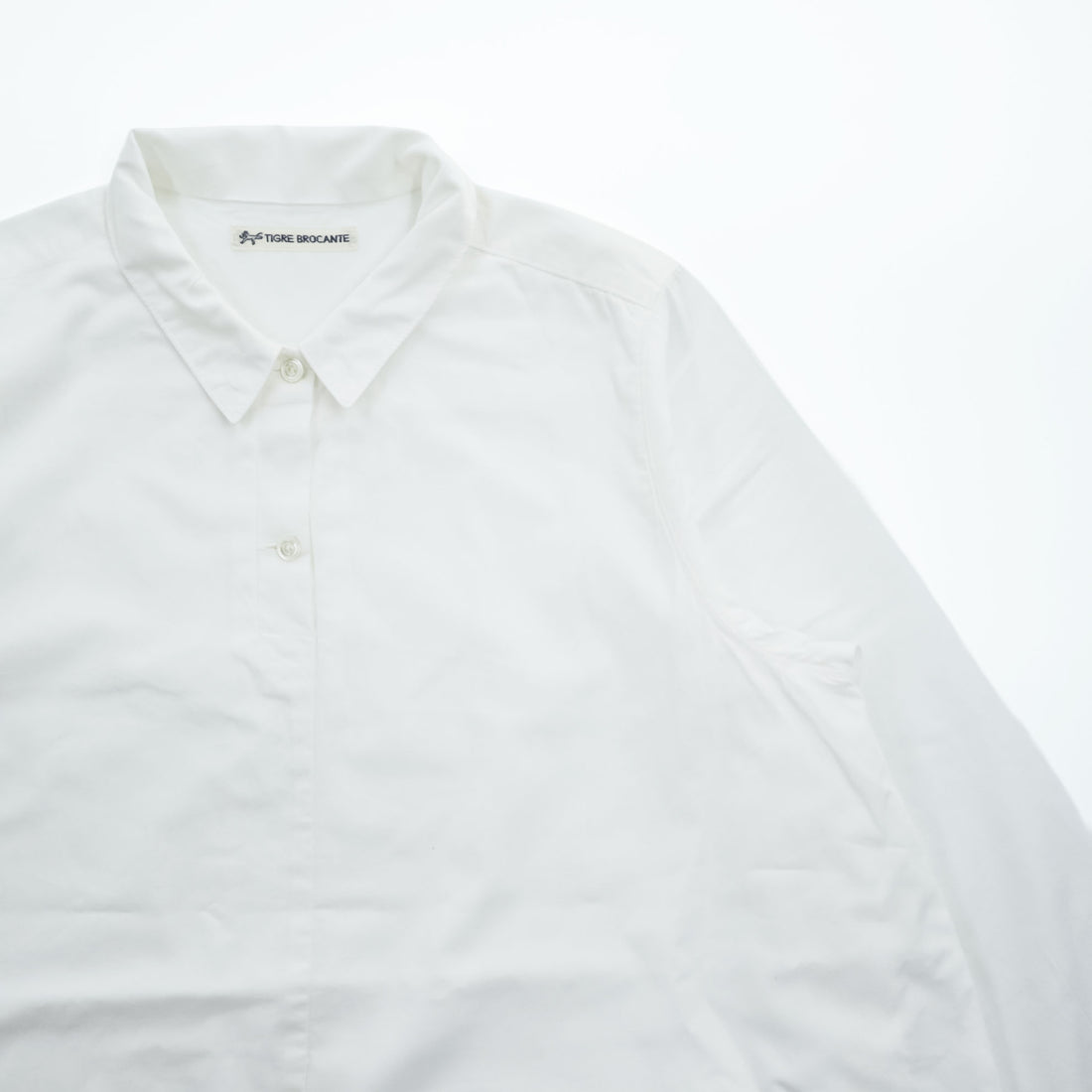 TIGRE BROCANTE 日本製 長袖 シャツ ブラウス FREE ホワイト フィッシュテイル