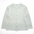 LE ( COMOLI / L'ECHOPPE ) 日本製 Vネック カーディガン M ホワイト ORGANIC PILE EL 25-070-053-8000-3-0