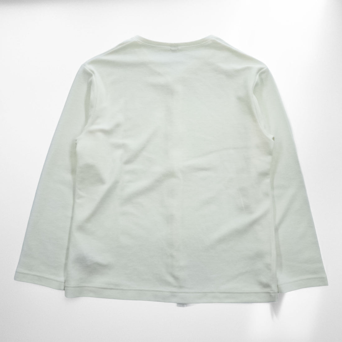 LE ( COMOLI / L'ECHOPPE ) 日本製 Vネック カーディガン M ホワイト ORGANIC PILE EL 25-070-053-8000-3-0