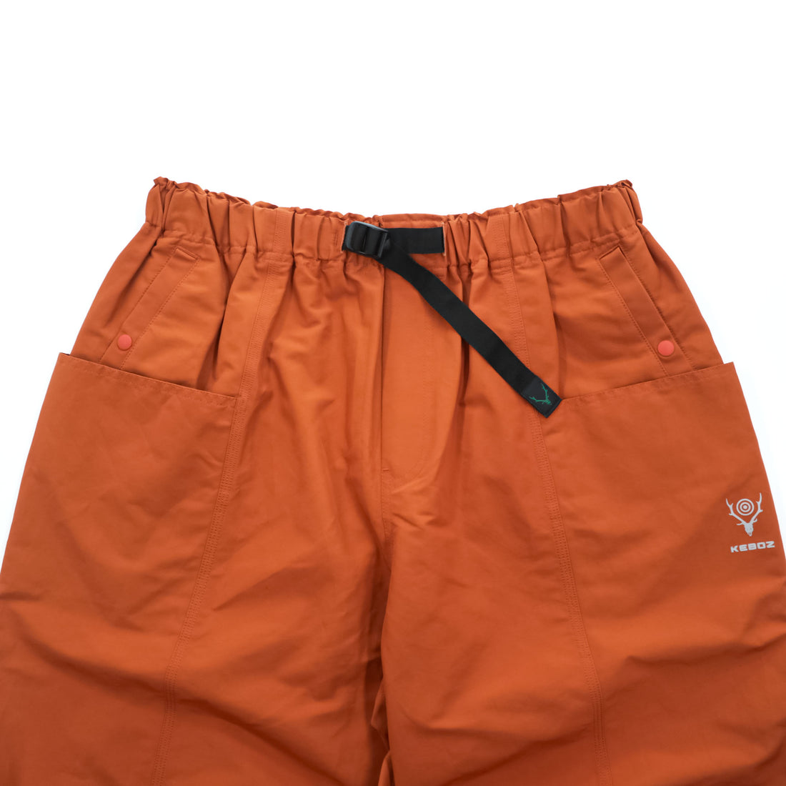 South2 West8 × Keboz センターシーム ワイド イージーパンツ Belted C. S. Pants L オレンジ ベルト付 ドローコード NS1734 アウトドア 日本製