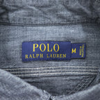 Polo Ralph Lauren シャンブレーシャツ 長袖 ワークシャツ M グレー 胸ポケット