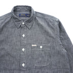Polo Ralph Lauren シャンブレーシャツ 長袖 ワークシャツ M グレー 胸ポケット