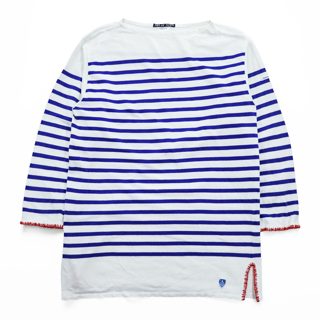 ORCIVAL × JUPE BY JACKIE フランス製 BIGラッセル フレンチセーラー ボーダーカットソー 長袖 Tシャツ XL ホワイト ブルー ボートネック