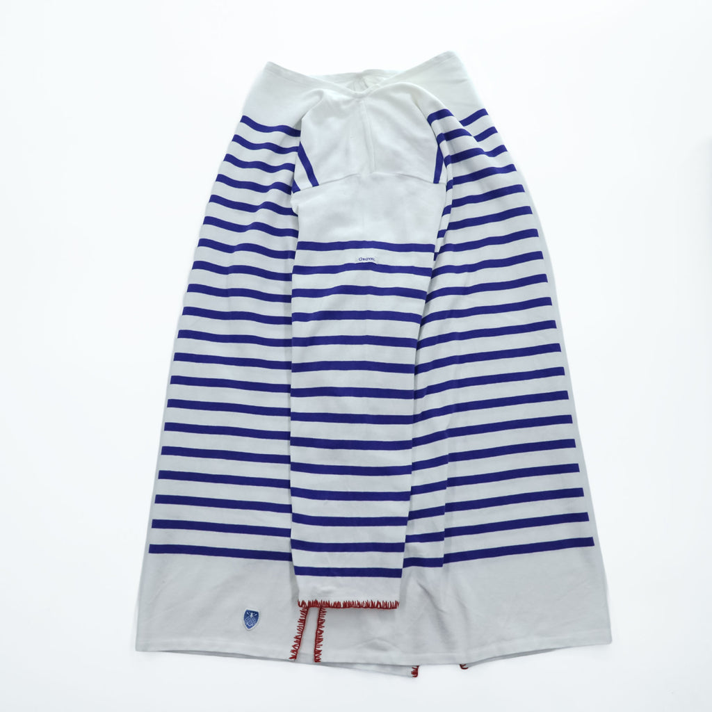 ORCIVAL × JUPE BY JACKIE フランス製 BIGラッセル フレンチセーラー ボーダーカットソー 長袖 Tシャツ XL ホワイト ブルー ボートネック
