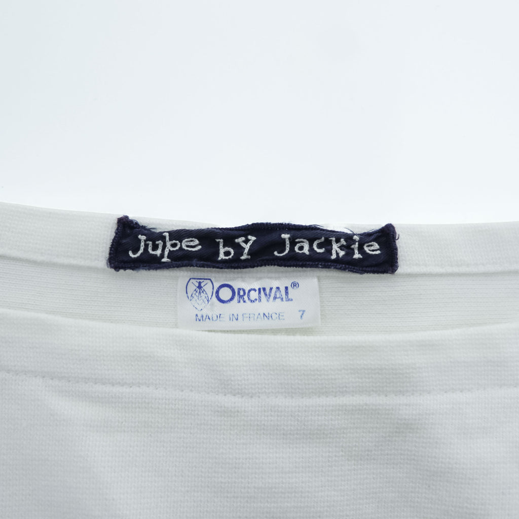 ORCIVAL × JUPE BY JACKIE フランス製 BIGラッセル フレンチセーラー ボーダーカットソー 長袖 Tシャツ XL ホワイト ブルー ボートネック