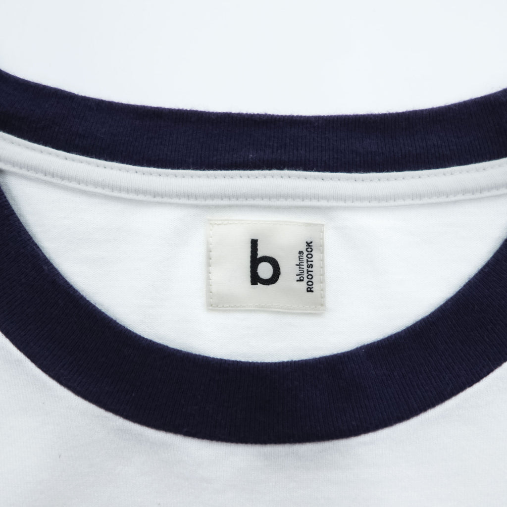 blurhms ROOTSTOCK Bshop別注 リンガーTシャツ 日本製 S ホワイト ネイビー ROOTS21SS48S