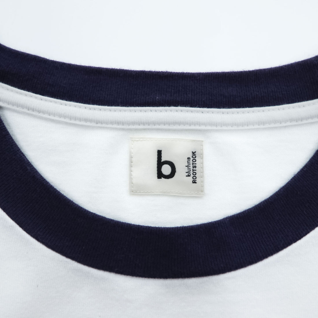 blurhms ROOTSTOCK Bshop別注 リンガーTシャツ 日本製 S ホワイト ネイビー ROOTS21SS48S
