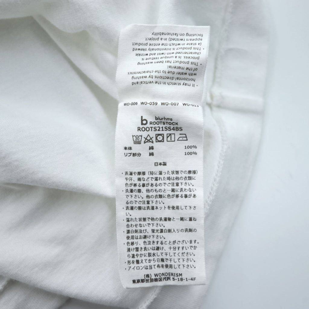 blurhms ROOTSTOCK Bshop別注 リンガーTシャツ 日本製 S ホワイト ネイビー ROOTS21SS48S
