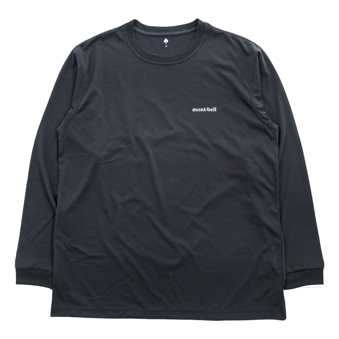 mont-bell 長袖 WIC. ロングスリーブ Tシャツ UVカット ロンT L ブラック 1114688