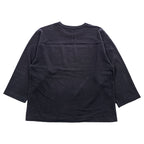 COMOLI 日本製 フットボール Tシャツ 9分袖 カットソー S ネイビー ワイド W03-05007