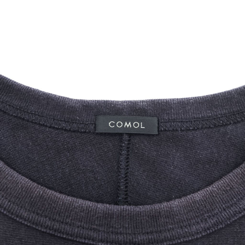 COMOLI 日本製 フットボール Tシャツ 9分袖 カットソー S ネイビー ワイド W03-05007