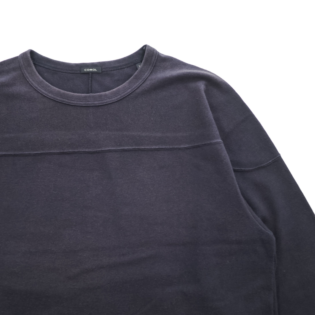 COMOLI 日本製 フットボール Tシャツ 9分袖 カットソー S ネイビー ワイド W03-05007