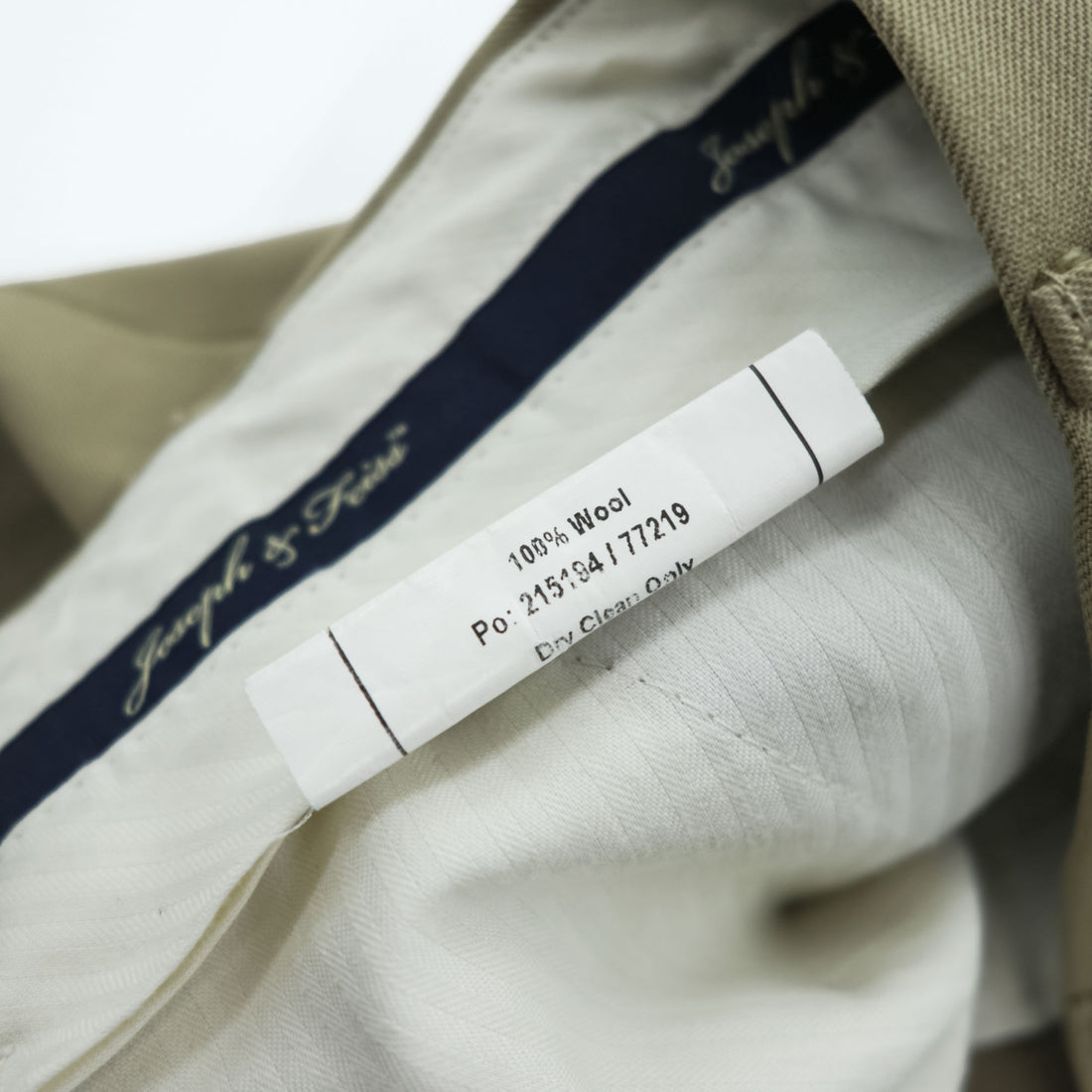 Joseph & Feiss 100% Wool Pleated Cuffed Dress Pants Khaki Size 36