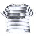 ORCIVAL Made in Japan COTTON LOURD BORDER POCKET TEE, White, Navy, M, Unisex, RC-9038
