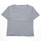 ORCIVAL Made in Japan COTTON LOURD BORDER POCKET TEE, White, Navy, M, Unisex, RC-9038