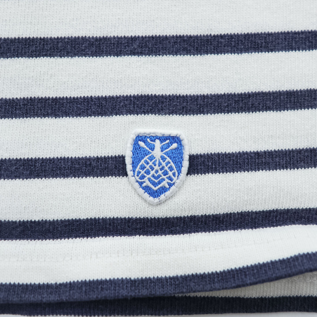 ORCIVAL Made in Japan COTTON LOURD BORDER POCKET TEE, White, Navy, M, Unisex, RC-9038