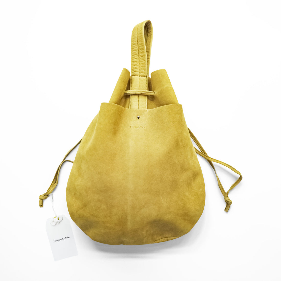 Sasquatchfabrix. Pouch Bag Beige Leather Helmet Bag NATURAL Nubuck 25SS-GOA-003