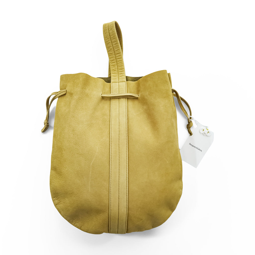 Sasquatchfabrix. Pouch Bag Beige Leather Helmet Bag NATURAL Nubuck 25SS-GOA-003