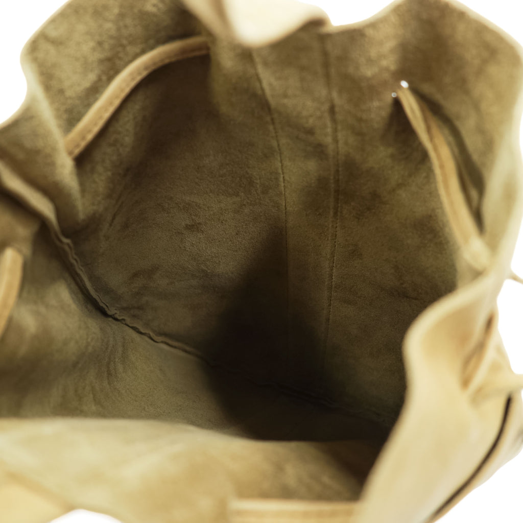 Sasquatchfabrix. Pouch Bag Beige Leather Helmet Bag NATURAL Nubuck 25SS-GOA-003