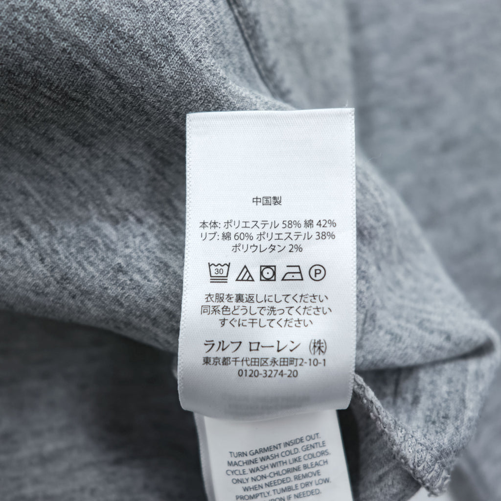 Polo Ralph Lauren ジップパーカー M グレー ストレッチ スモールポニー ロゴ 刺繍