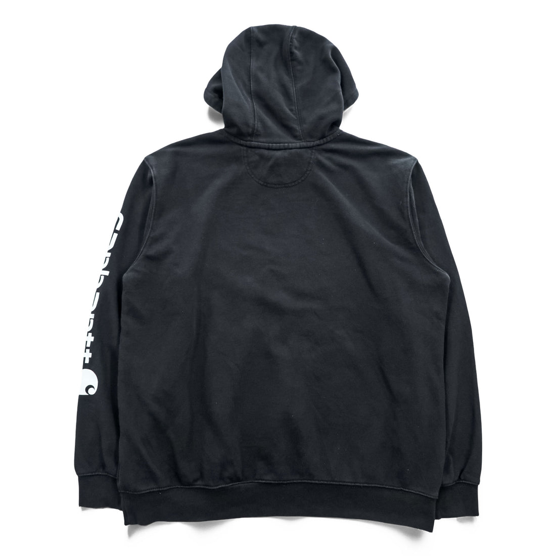carhartt 袖ロゴ プルオーバー パーカー L ブラック プリント LOOSE FIT カンガルーポケット TS0288-M