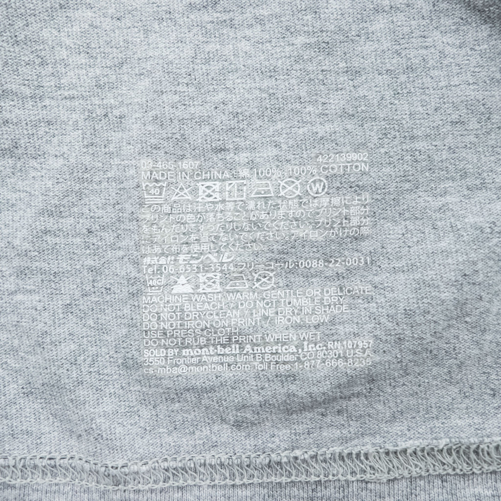 mont-bell ペアスキンコットン 長袖 ロングスリーブ Tシャツ ロンT XL グレー