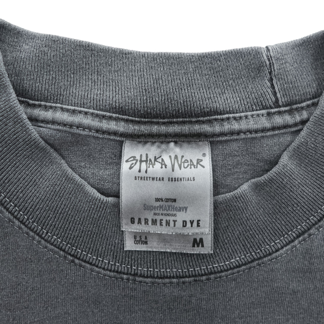 SHAKA 長袖 ロングスリーブ Tシャツ ロンT M グレー ヴィンテージ加工 CUSTOM 7.5OZ MAX HEAVYWEIGHT L/S GARMENT DYE