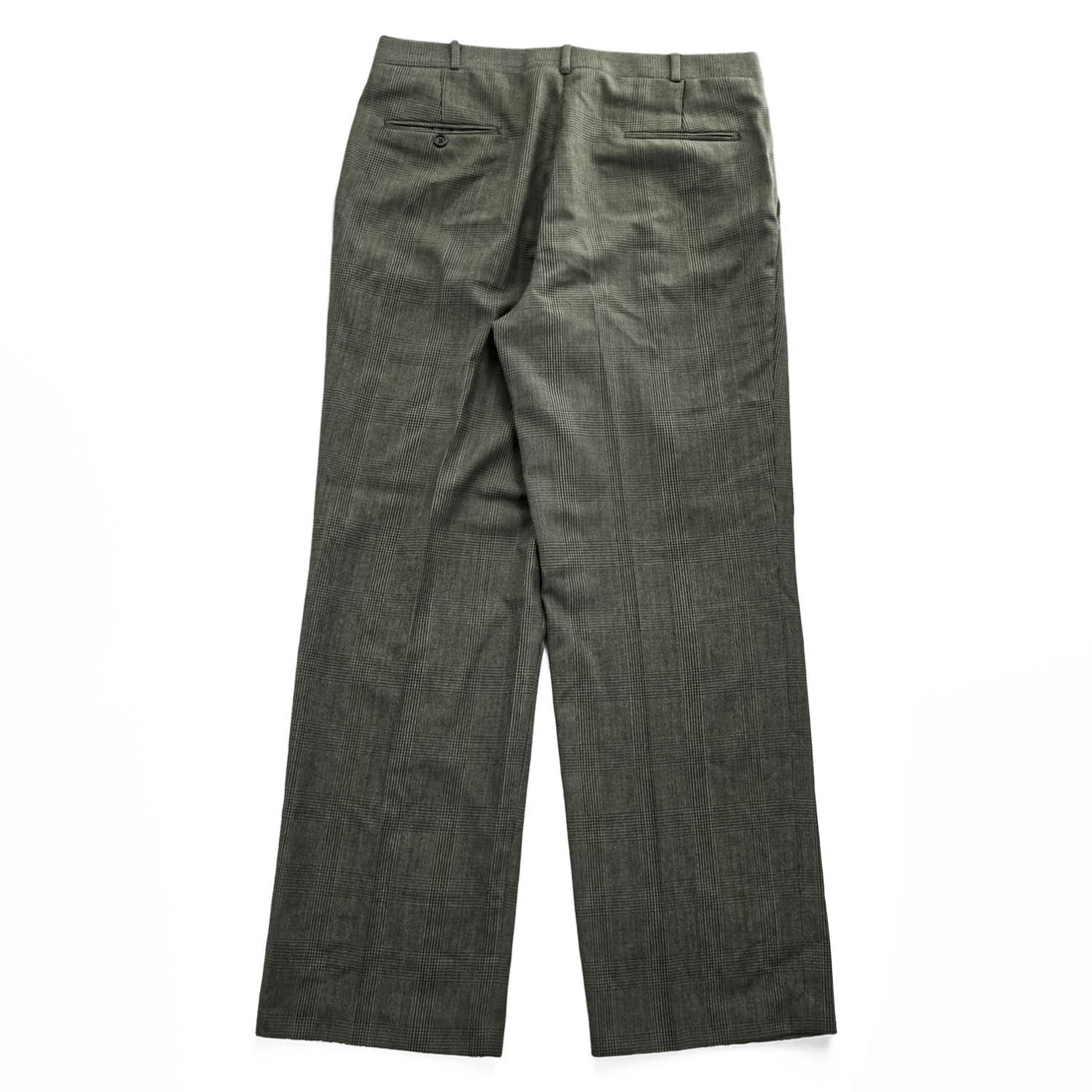 80年代 USA製 ヴィンテージ Huntington 2タック スラックス パンツ L ブラウン プリーツ グレンチェック サスペンダーボタン