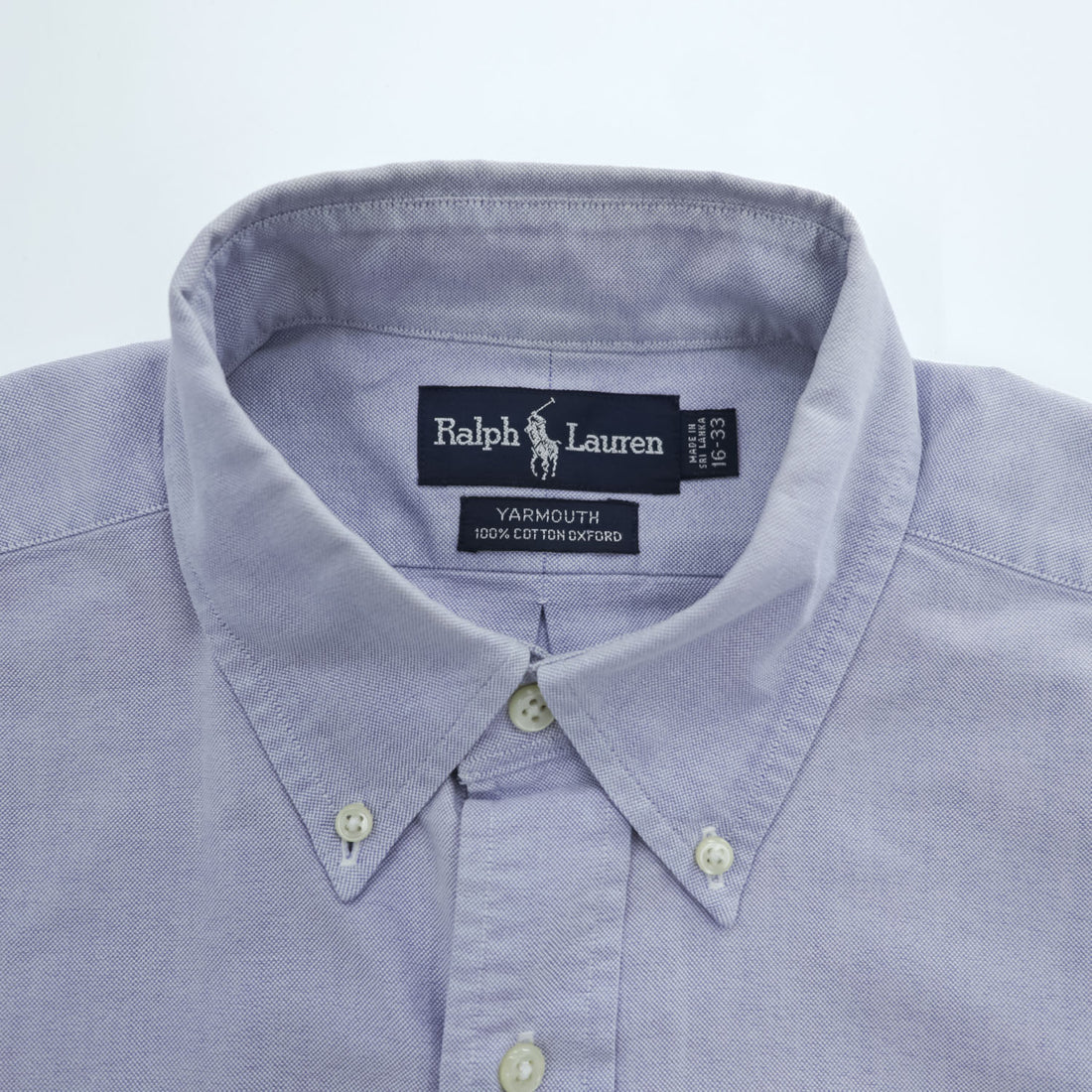 Ralph Lauren 90年代 ヴィンテージ YARMOUTH 長袖 オックスフォードシャツ L ブルー スモールポニー ロゴ 刺繍 ボタンダウン