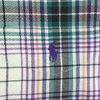 Polo Ralph Lauren 90年代 ヴィンテージ 長袖 チェックシャツ L ベージュ マルチカラー LOWELL SPORT スモールポニー ロゴ 刺繍