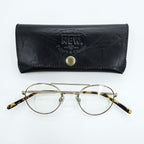 NEW.  ダブルブリッジ ラウンドメタル メガネ MAYBECK ボストン ゴールド NEWMAN 46_22-145-C2