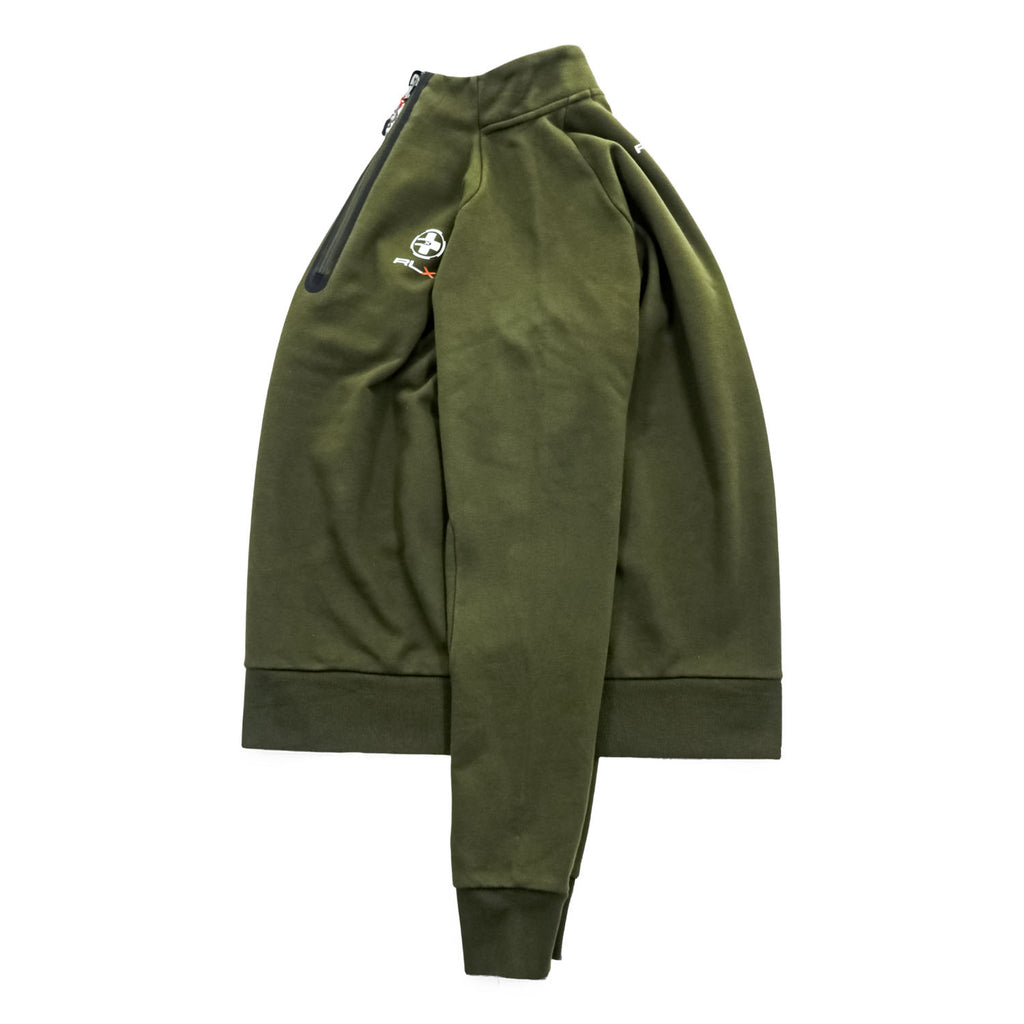 RLX Ralph Lauren ハーフジップ スウェット トレーナー L カーキ グリーン 胸ポケット