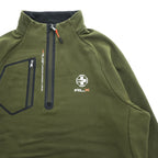 RLX Ralph Lauren ハーフジップ スウェット トレーナー L カーキ グリーン 胸ポケット