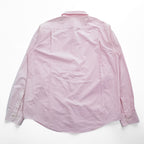 L.L.Bean 長袖 シャツ L ピンク TRIM FIT ドビー織 ストライプ 胸ポケット 0HBX9