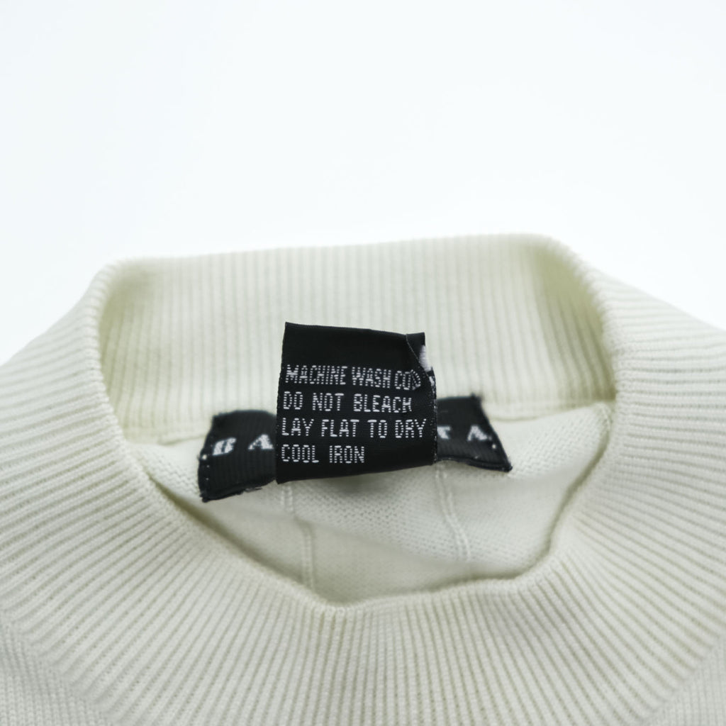 BARACUTA 90年代 ヴィンテージ 半袖 モックネック ニット セーター XL ホワイト