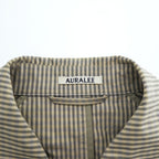 AURALEE 日本製 ステンカラーコート FINX WEATHER CLOTH CHECK COAT バルマカーンコート ベージュ チェック A9SC01WC