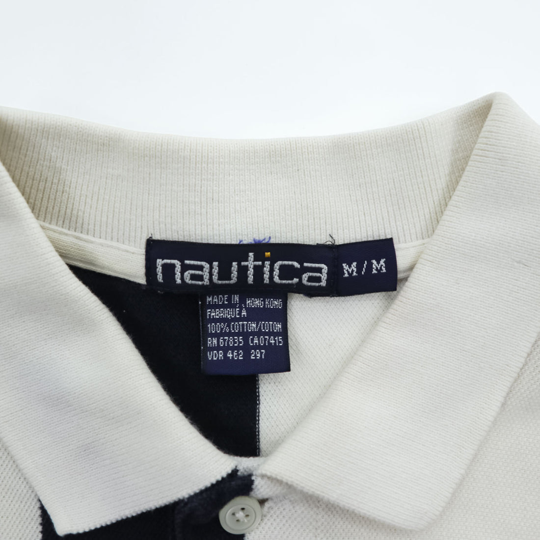 NAUTICA 90年代 ヴィンテージ ポロシャツ M マルチカラー ストライプ ワンポイントロゴ