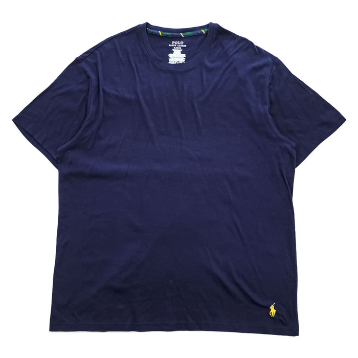 Polo Ralph Lauren Tシャツ XL ネイビー スモールポニー ロゴ 刺繍 MERCERIZED COTTON シルケット加工