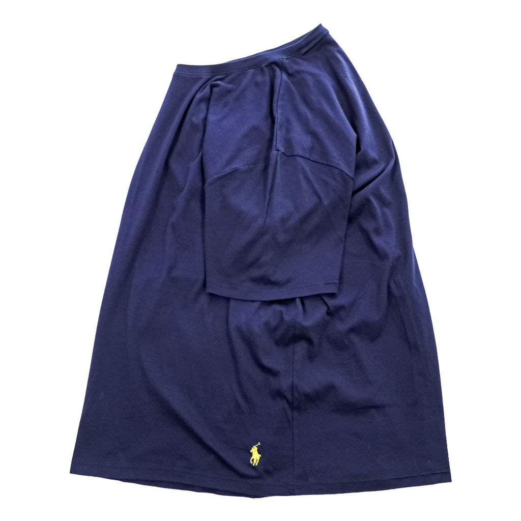 Polo Ralph Lauren Tシャツ XL ネイビー スモールポニー ロゴ 刺繍 MERCERIZED COTTON シルケット加工