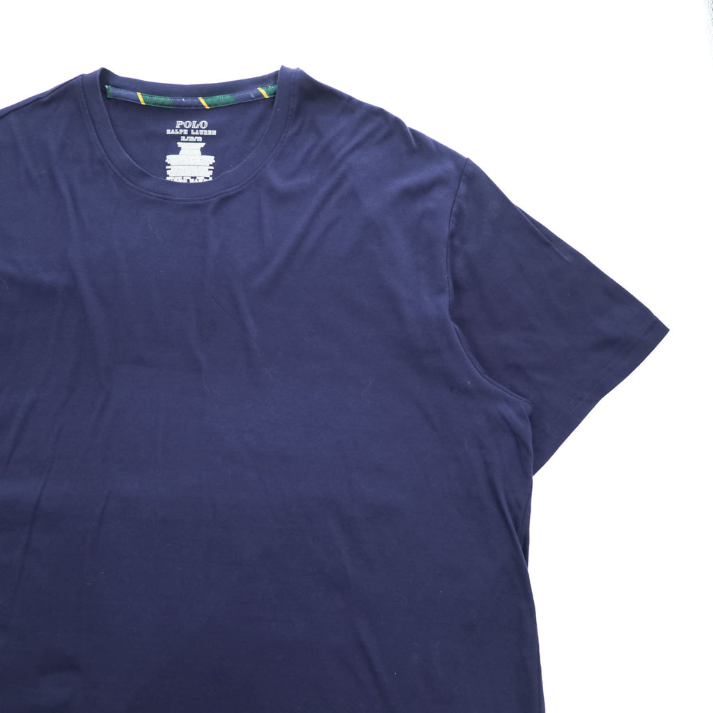 Polo Ralph Lauren Tシャツ XL ネイビー スモールポニー ロゴ 刺繍 MERCERIZED COTTON シルケット加工