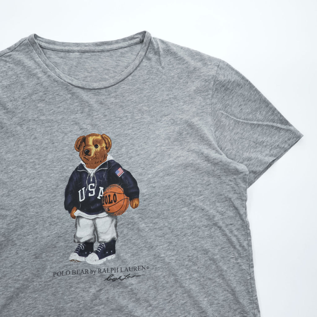 Polo Ralph Lauren ポロベア USA バスケットボール Tシャツ L グレー