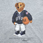 Polo Ralph Lauren ポロベア USA バスケットボール Tシャツ L グレー