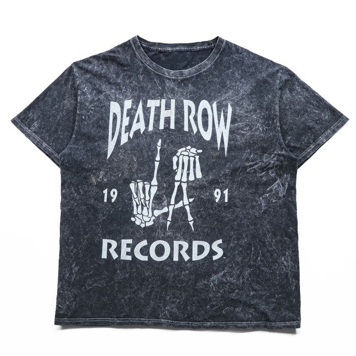 DEATH ROW RECORDS ヒップホップ レーベル Tシャツ L グレー フェード ヴィンテージ加工 ケミカルウォッシュ