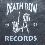 DEATH ROW RECORDS ヒップホップ レーベル Tシャツ L グレー フェード ヴィンテージ加工 ケミカルウォッシュ