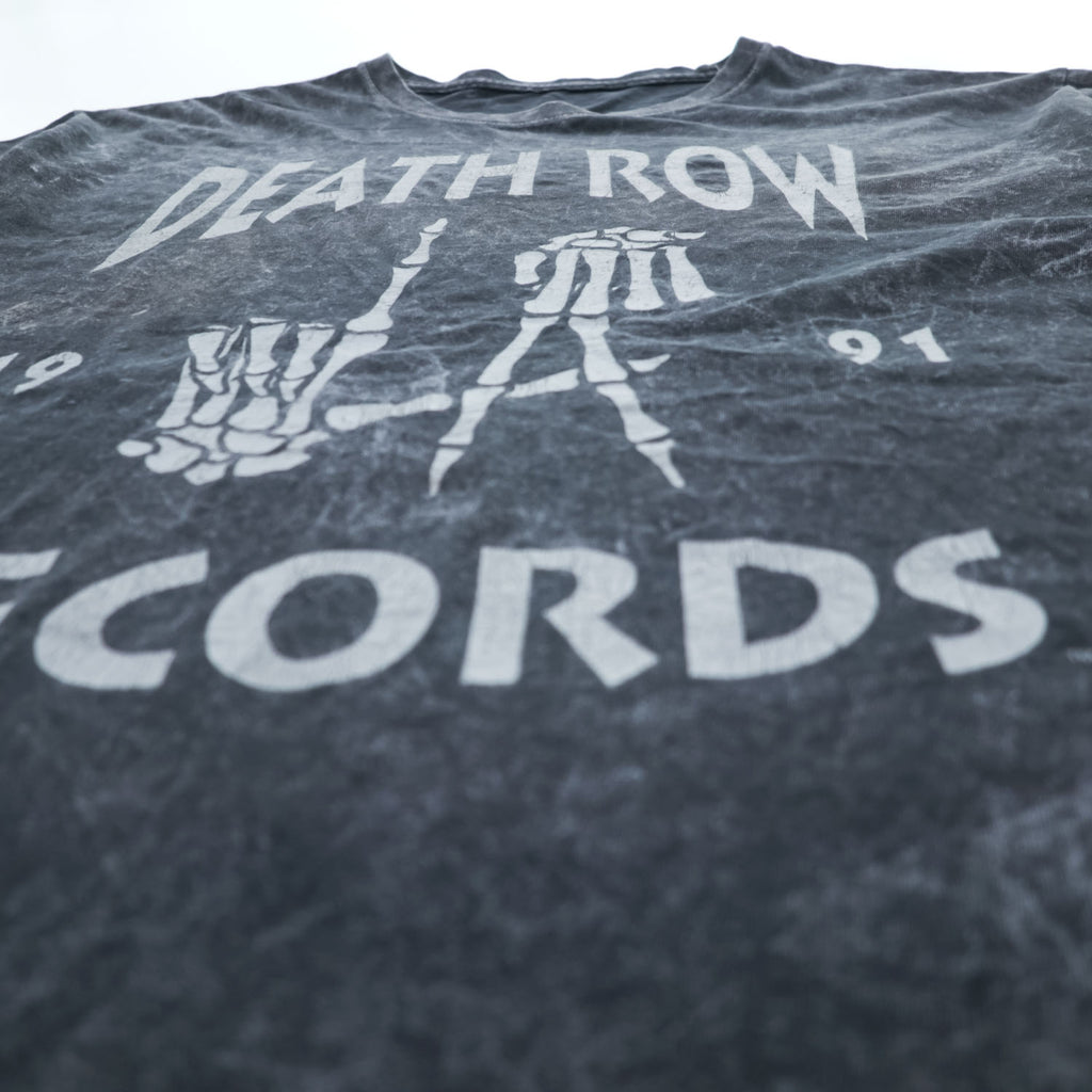 DEATH ROW RECORDS ヒップホップ レーベル Tシャツ L グレー フェード ヴィンテージ加工 ケミカルウォッシュ
